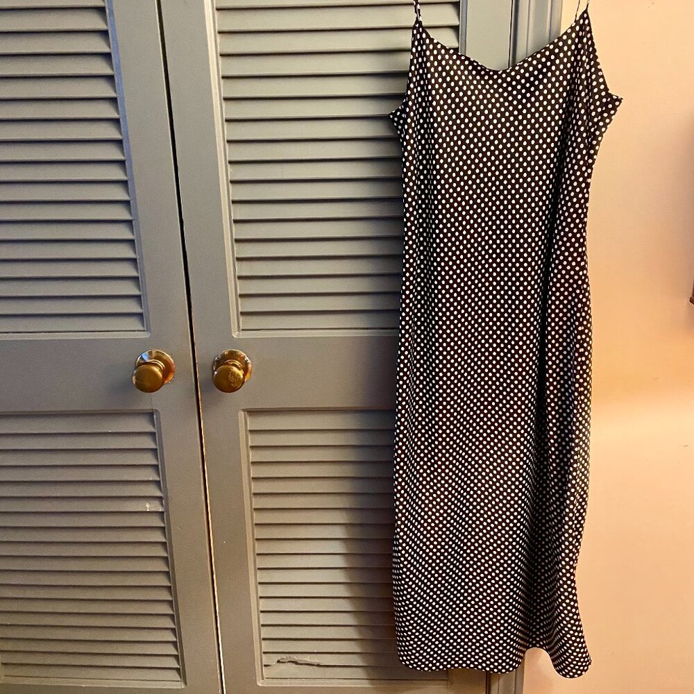 JCREW Black and White Polka Dot Slip Dress - Size 4